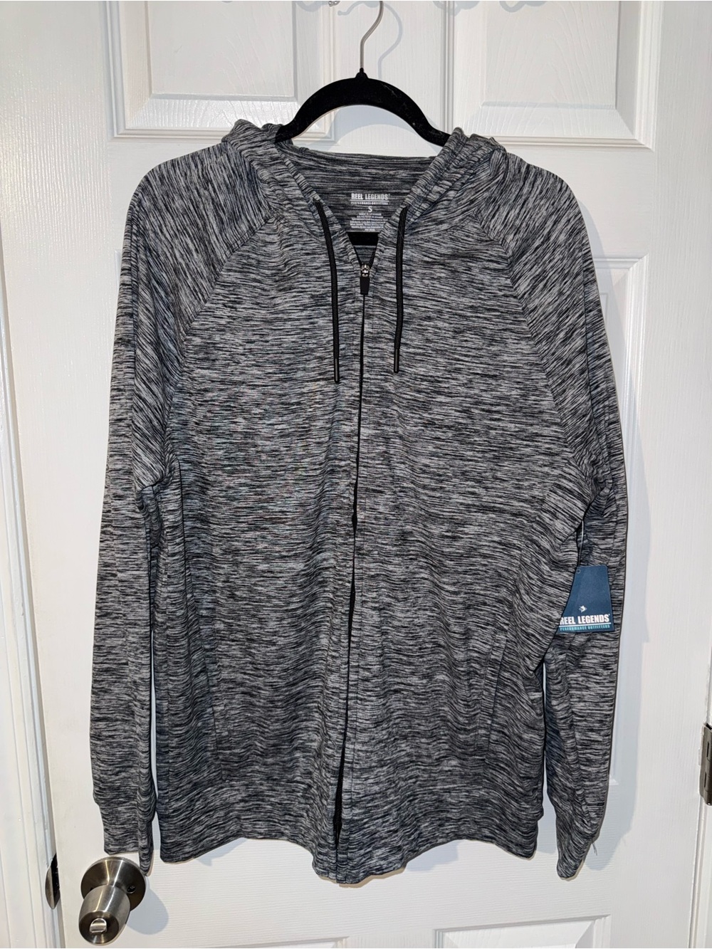 Reel Legends Men's Gray Space-Dye Full-Zip Hoodie size small NWT soft